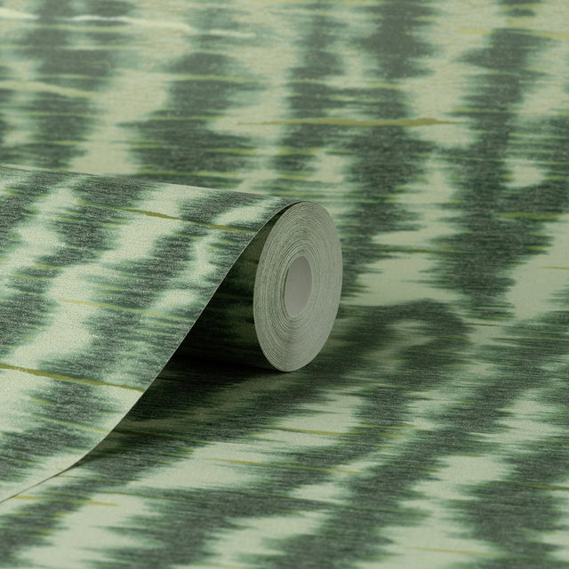 Hartmann Green Stripe Texture Abstract Modern Wallpaper - Fine Decor PK333445