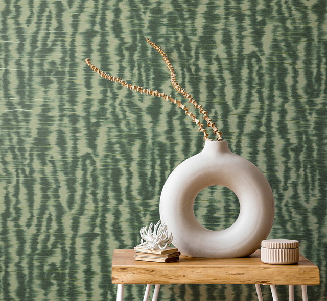 Hartmann Green Stripe Texture Abstract Modern Wallpaper - Fine Decor PK333445