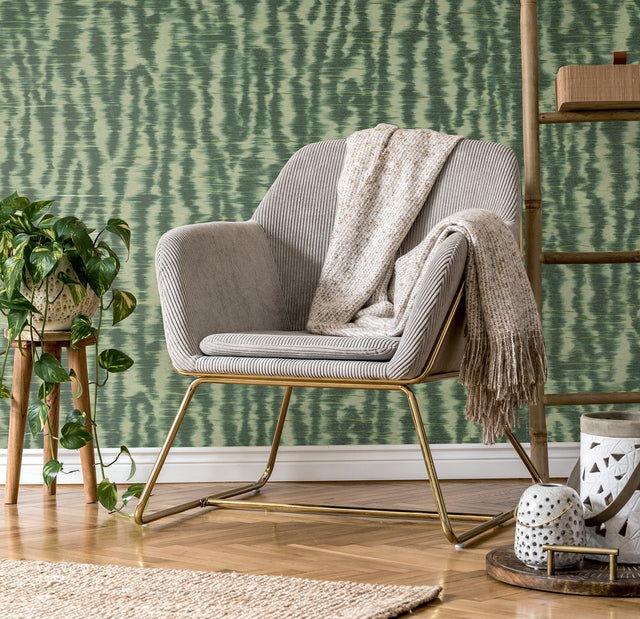 Hartmann Green Stripe Texture Abstract Modern Wallpaper - Fine Decor PK333445