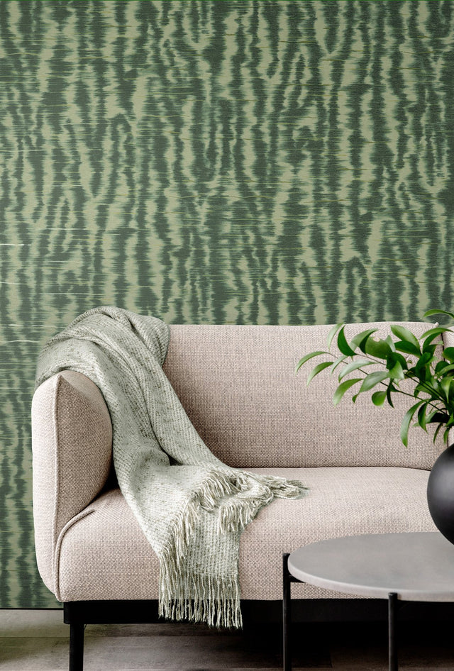 Hartmann Green Stripe Texture Abstract Modern Wallpaper - Fine Decor PK333445