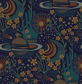 Ethereal Cosmos Navy Peel & Stick Wallpaper with Bohemian Outer Space Pattern - NuWallpaper PLS4208