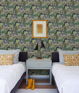 Poise Primary Peel & Stick Wallpaper with Exotic Animal Motif, Eclectic Novelty Pattern - NuWallpaper PLS4211