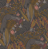 Poise Gold Cranberry Peel & Stick Wallpaper with Exotic Animal Motif - NuWallpaper PLS4212
