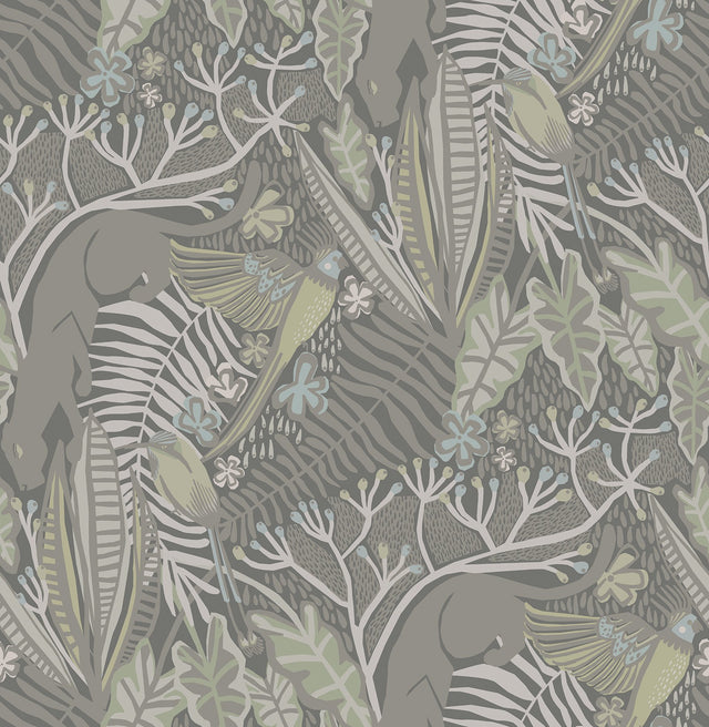 Poise Grey Mint Peel & Stick Wallpaper