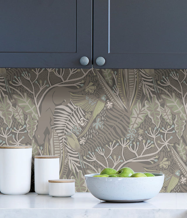 Poise Grey Mint Peel & Stick Wallpaper