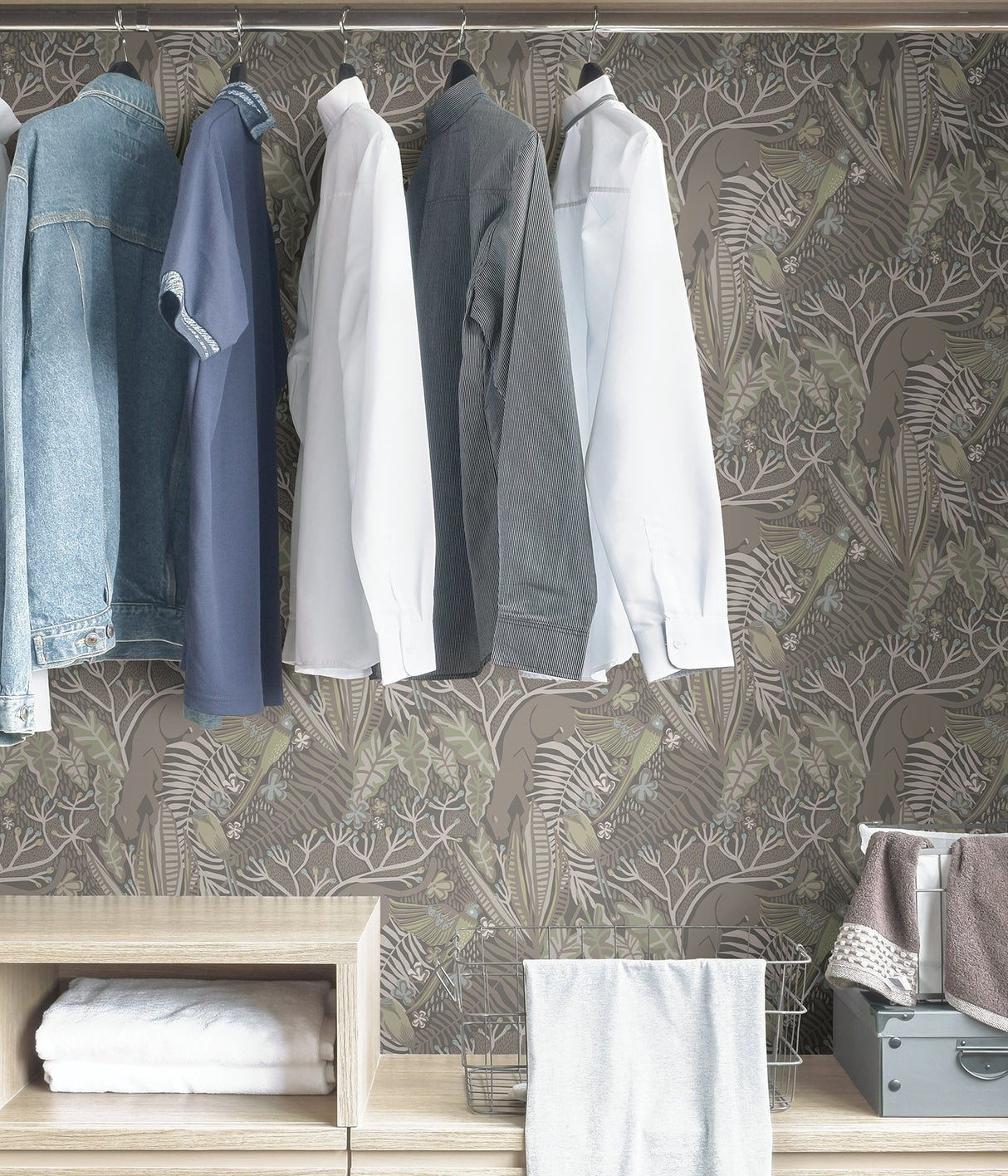 Poise Grey Mint Peel & Stick Wallpaper