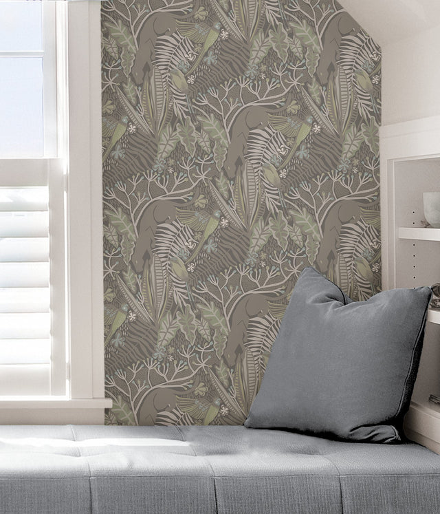 Poise Grey Mint Peel & Stick Wallpaper