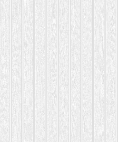 Off-white faux beadboard paintable peel and stick vinyl wallpaper with matte finish
