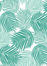 Stay Palm Leaf Teal Peel & Stick Wallpaper with Tropical Botanical Leaf Pattern - PP4697