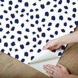 Spot The Fun Polka Dots Blue Peel & Stick Wallpaper with Abstract Polka Dot Pattern, Modern Style - PP4700