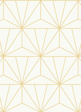 Geometric Gold Standard Peel & Stick Wallpaper Gold with Art Deco Geometric Pattern - PP4703