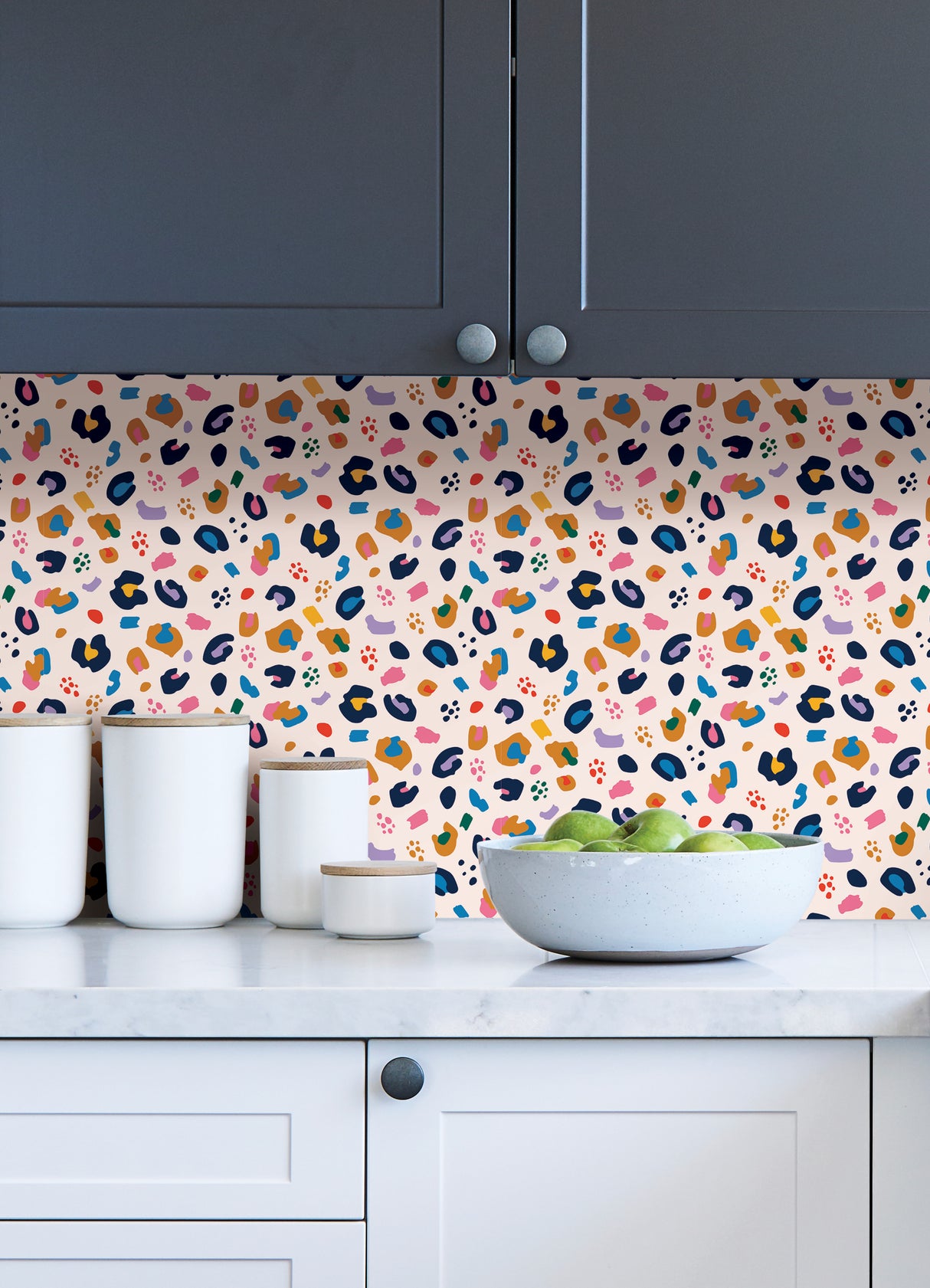 Stay Wild Multi by InHome Vibrant Colorful Leopard Animal Print Peel and Stick Wallpaper for Walls, WallPops Collection - PPS4763
