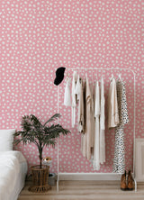 Pink You Can Pink by InHome Playful Dalmatian Spot Pattern Peel and Stick Wallpaper for Walls Drawers and Surfaces - WallPops PPS4767