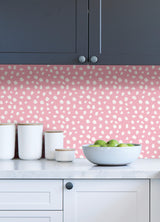 Pink You Can Pink by InHome Playful Dalmatian Spot Pattern Peel and Stick Wallpaper for Walls Drawers and Surfaces - WallPops PPS4767