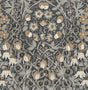 Tulip Garden floral wallpaper in Wrought Iron and Chamois colorway (matte finish)