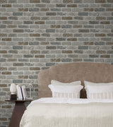 Washed Faux Brick Grey by Prepasted Online Faux Brick Wallpaper – Seabrook Designs PR10500