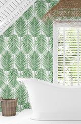 Paradise Palm Greens by Prepasted Online Botanical Wallpaper – Seabrook Designs PR10704