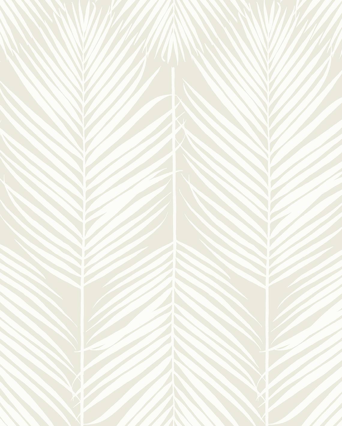 Sea Salt beige palm frond silhouette botanical wallpaper with a matte finish