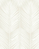Sea Salt beige palm frond silhouette botanical wallpaper with a matte finish