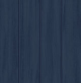 Naval blue faux wood panel prepasted wallpaper with vertical boards