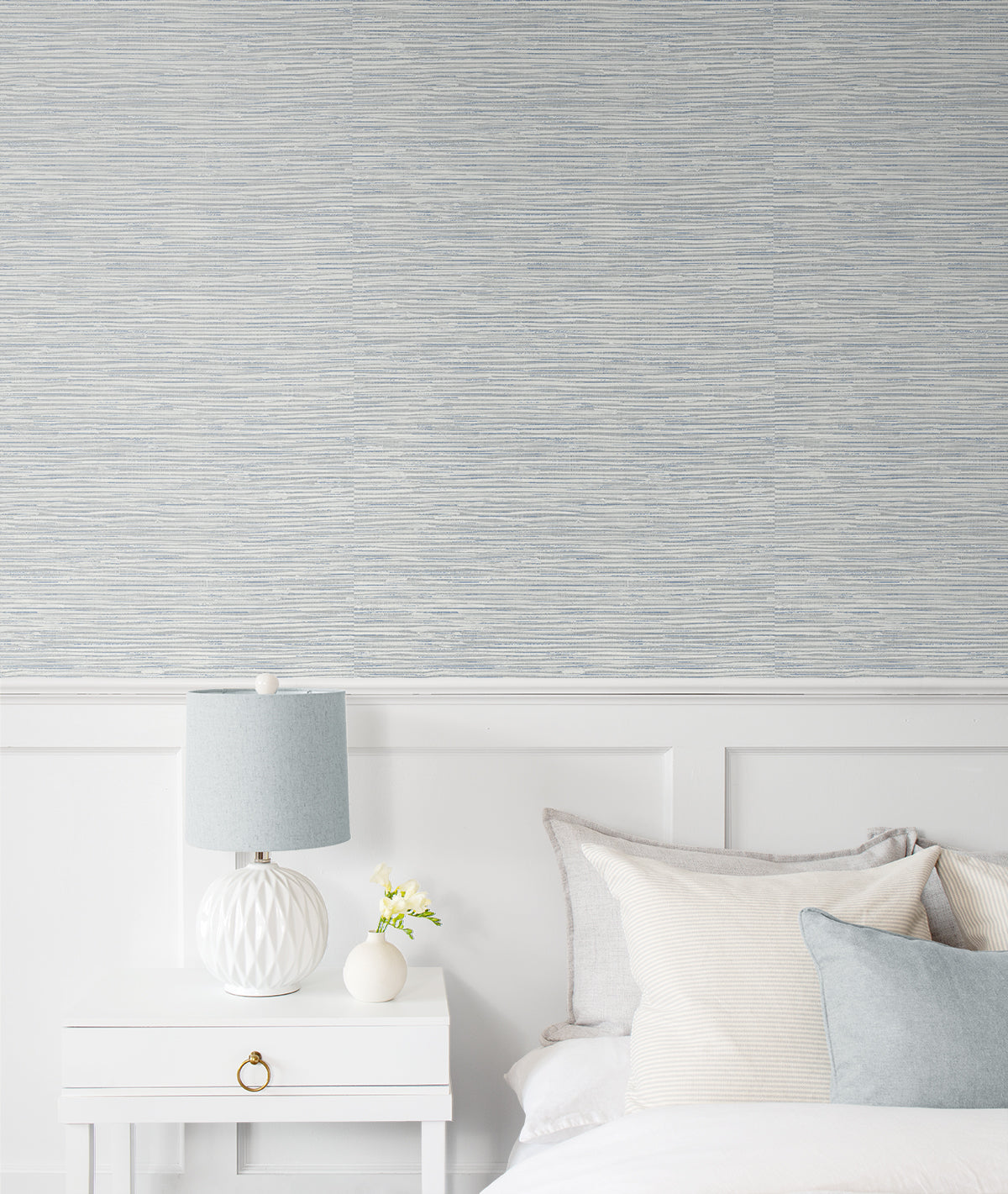 Southport Dove Grey & Bluestone by Seabrook Designs Faux Grasscloth Prepasted Wallpaper – Seabrook Designs PR12308