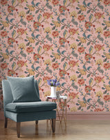 Lana Jacobean Blush by Prepasted Online Floral Wallpaper – Seabrook Designs PR12501