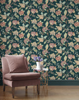 Lana Jacobean Victorian Jade by Prepasted Online Floral Wallpaper – Seabrook Designs PR12504