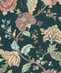 Lana Jacobean Victorian Jade traditional jacobean floral wallpaper with matte finish