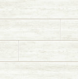 Alabaster coastal faux shiplap wood-look wallpaper pattern with matte finish