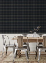 Dellabrooke Plaid Dark Blue & Evergreen by Prepasted Online Traditional Plaid Wallpaper – Seabrook Designs PR13402 -Sample