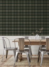 Dellabrooke Plaid Greenery by Prepasted Online Traditional Plaid Wallpaper – Seabrook Designs PR13404