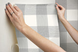 Common Thread Black & White Peel & Stick Wallpaper with Buffalo Check Plaid Pattern - York PSW1000RL