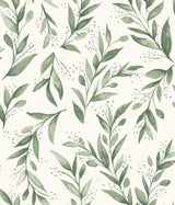 Olive Branch Olive Grove Peel & Stick Wallpaper with Botanical Watercolor Leaf Pattern - York PSW1001RL