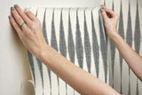 Magnolia Home Handloom Black Peel & Stick Wallpaper with Bohemian Geometric Pattern - York PSW1004RL