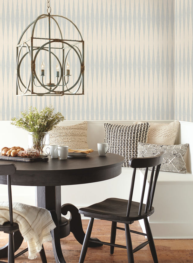 Handloom Baby Blue Peel & Stick Wallpaper with Bohemian Geometric Pattern - York PSW1005RL
