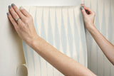Handloom Baby Blue Peel & Stick Wallpaper with Bohemian Geometric Pattern - York PSW1005RL