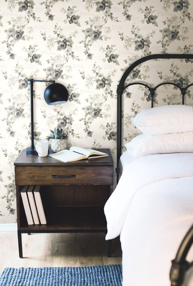 Magnolia Home Heirloom Rose Grey & White Peel & Stick Wallpaper