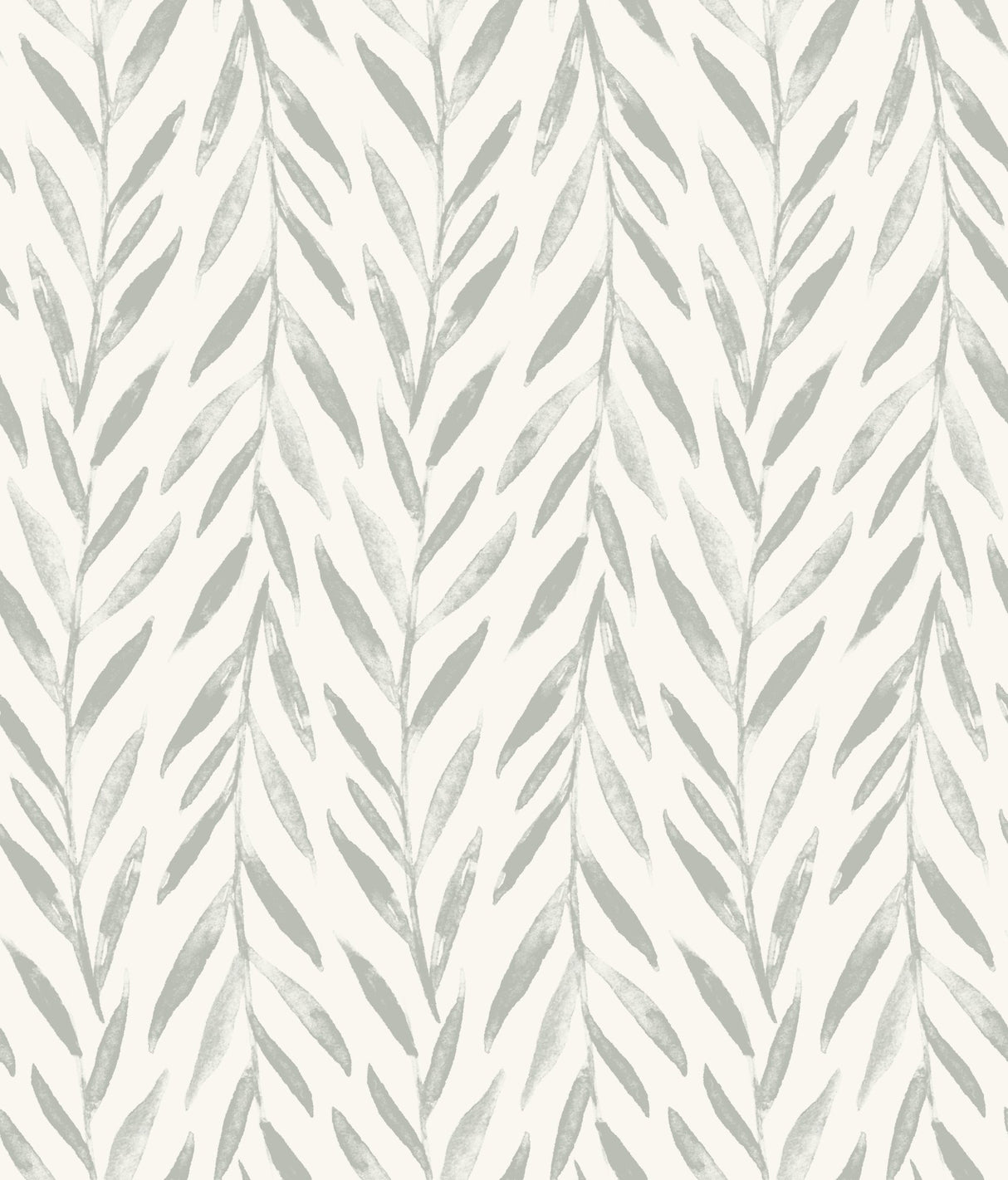 Magnolia Home Willow Grey Peel & Stick Wallpaper with Botanical Watercolor Leaf Stripe - York PSW1018RL