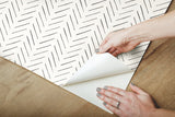 Pick-Up Sticks Black Peel & Stick Wallpaper with Herringbone Stripe - York PSW1020RL