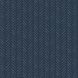 Pick-Up Sticks Blue Peel & Stick Wallpaper with Small Chevron Herringbone Stripe - York PSW1022RL