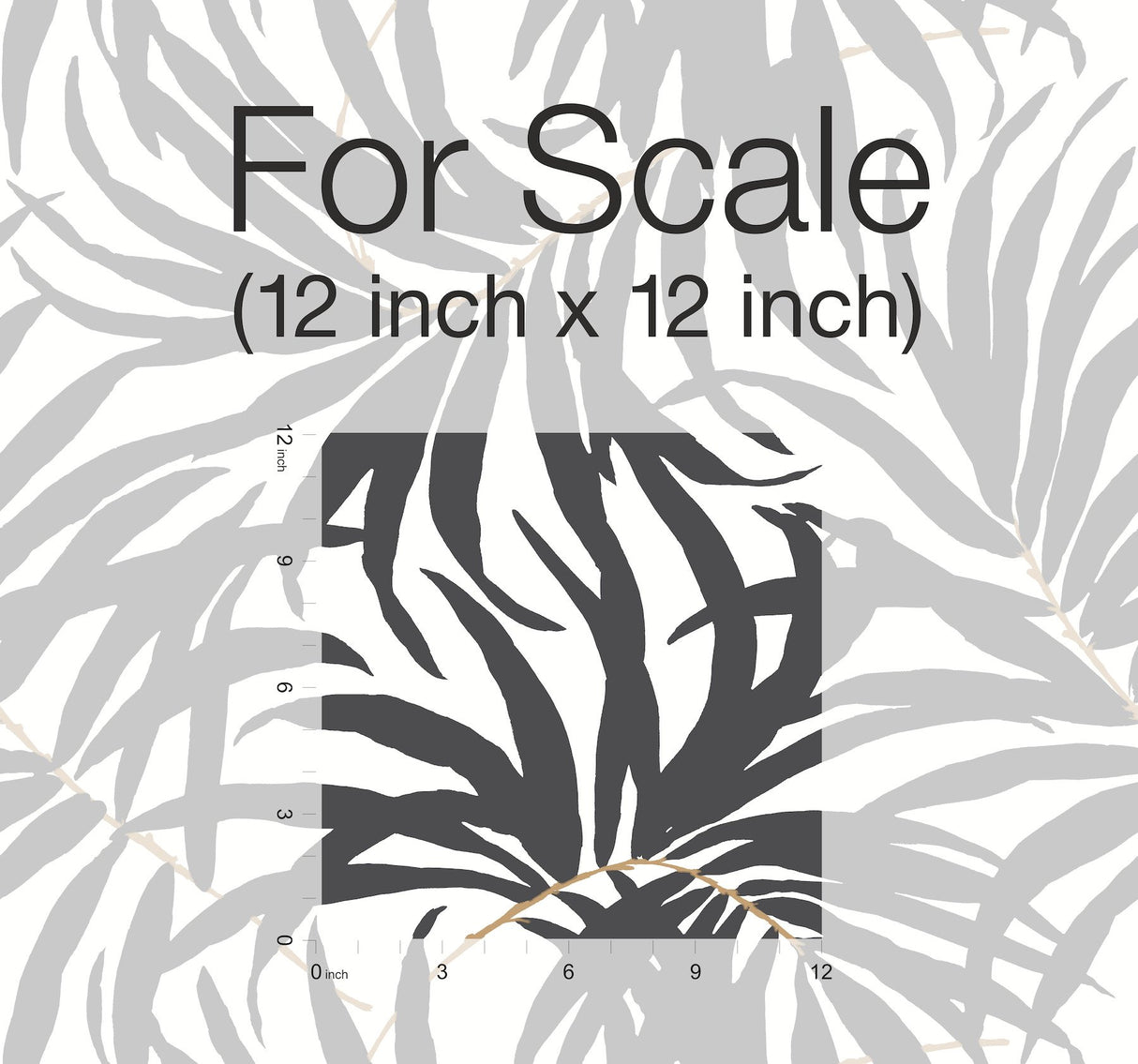 Bali Leaves Black Peel & Stick Wallpaper with Bohemian Palm Leaf Pattern - York PSW1029RL