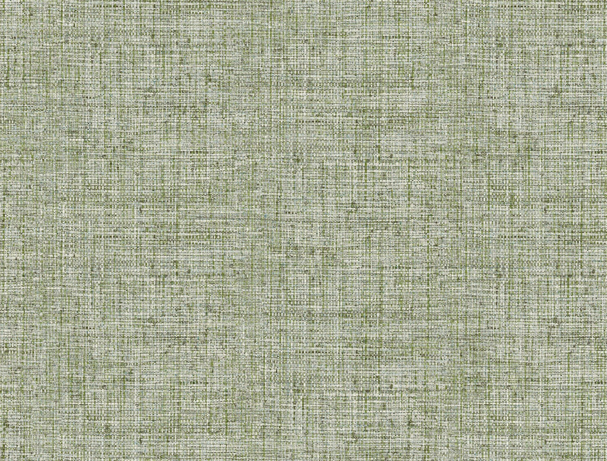 Papyrus Weave Green Peel & Stick Wallpaper with Textured Faux Grasscloth Look - York PSW1038RL