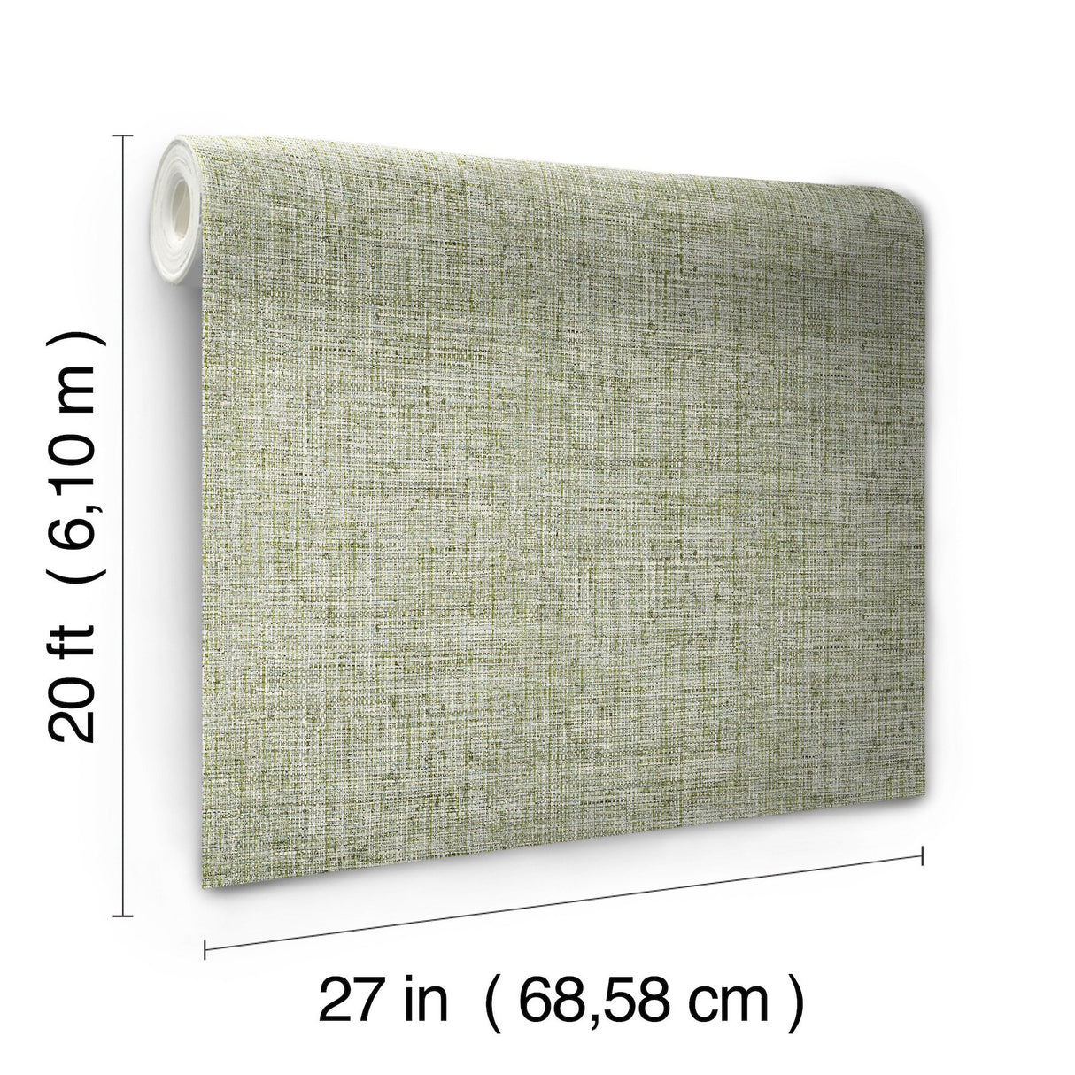 Papyrus Weave Green Peel & Stick Wallpaper with Textured Faux Grasscloth Look - York PSW1038RL