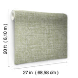 Papyrus Weave Green Peel & Stick Wallpaper with Textured Faux Grasscloth Look - York PSW1038RL