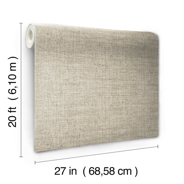 Papyrus Weave Neutral Peel & Stick Wallpaper with Textured Woven Look - York PSW1039RL