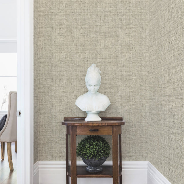 Papyrus Weave Neutral Peel & Stick Wallpaper with Textured Woven Look - York PSW1039RL