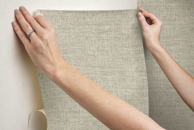 Papyrus Weave Neutral Peel & Stick Wallpaper with Textured Woven Look - York PSW1039RL