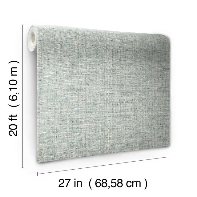 Papyrus Weave Blue Peel & Stick Wallpaper with Textured Woven Motif - York PSW1040RL