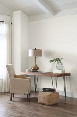 Papyrus Weave White Peel & Stick Wallpaper with Textured Woven Look - York PSW1041RL