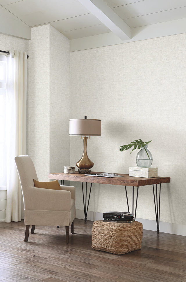 Papyrus Weave White Peel & Stick Wallpaper with Textured Woven Look - York PSW1041RL